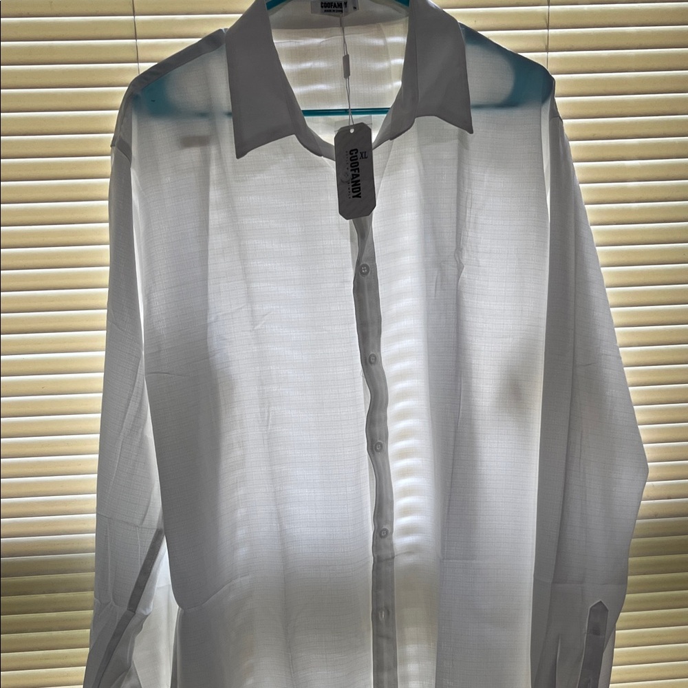 Coofandy White Men's Dress Shirt - Classic Button-Down XL NWT
